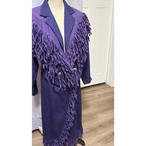 Vintage Circle T Purple Fringe Skirt Suit Western Boho 2 Piece